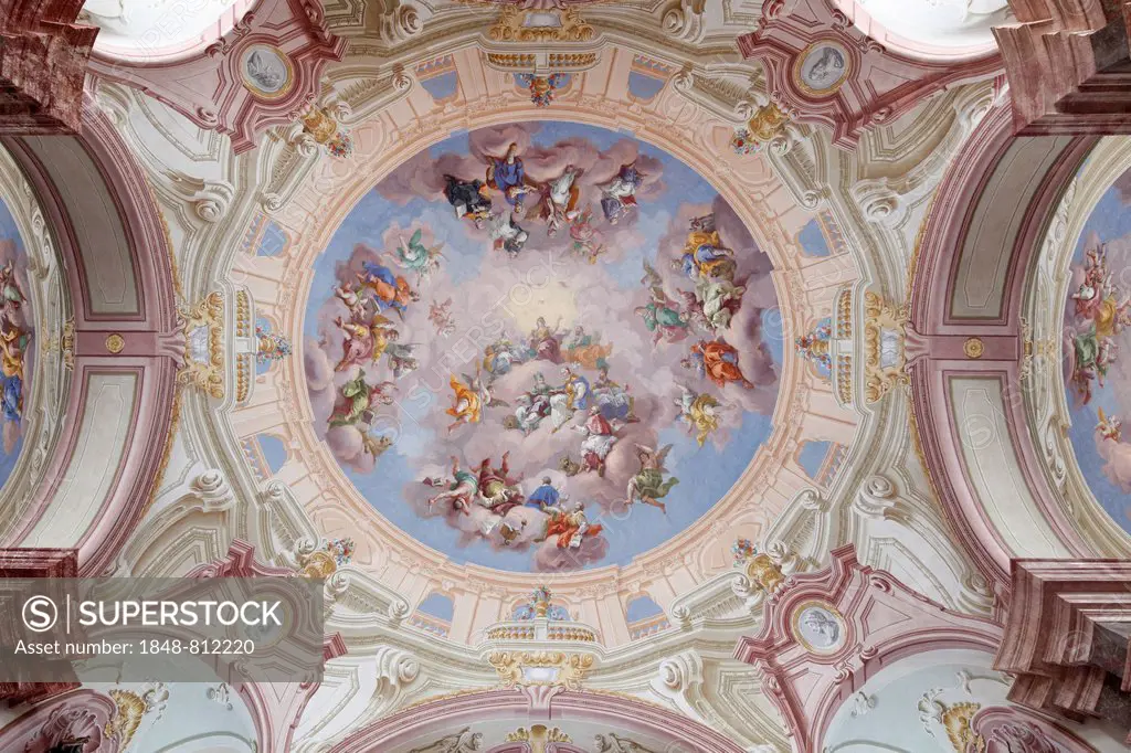 Ceiling fresco by Bartolomeo Altomonte, Abbey Library, Benedictine Abbey of Admont, Admont, Styria, Austria