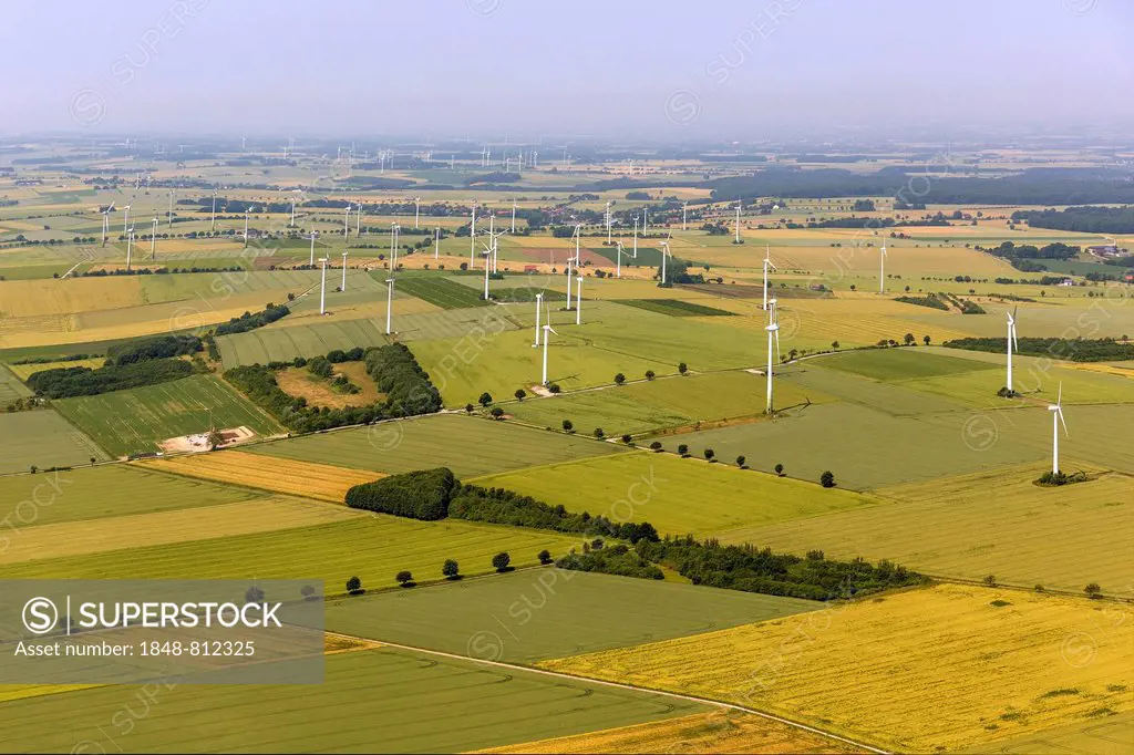 Wind turbines, wind farm, Rüthen, North Rhine-Westphalia, Germany