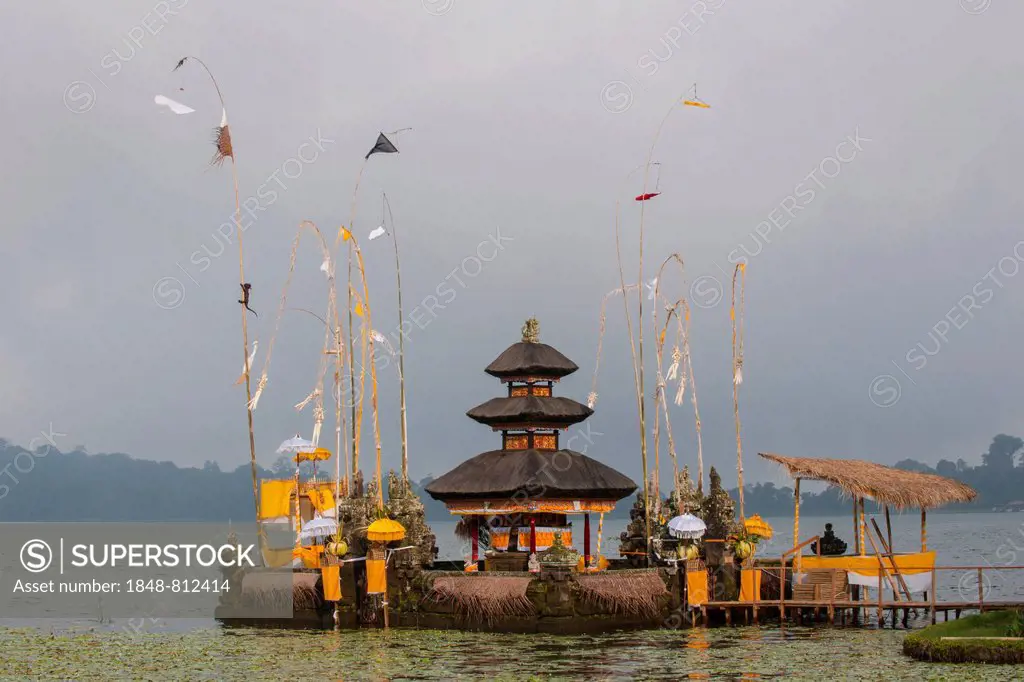 Pura Ulun Danu Bratan or Pura Bratan Water Temple on Lake Bratan, Bali, Indonesia