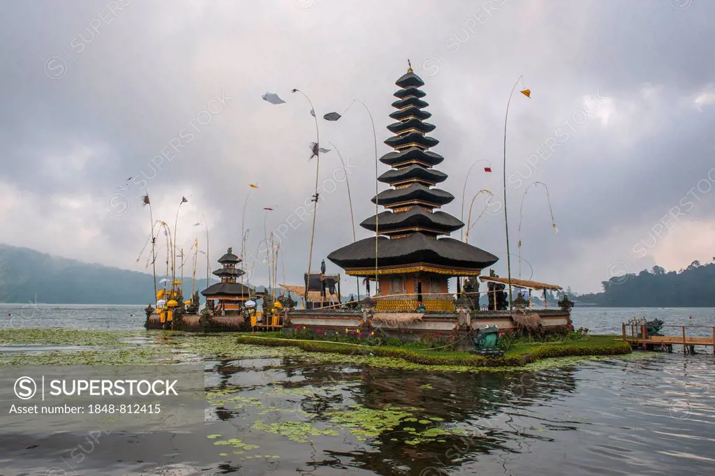 Pura Ulun Danu Bratan or Pura Bratan Water Temple on Lake Bratan, Bali, Indonesia