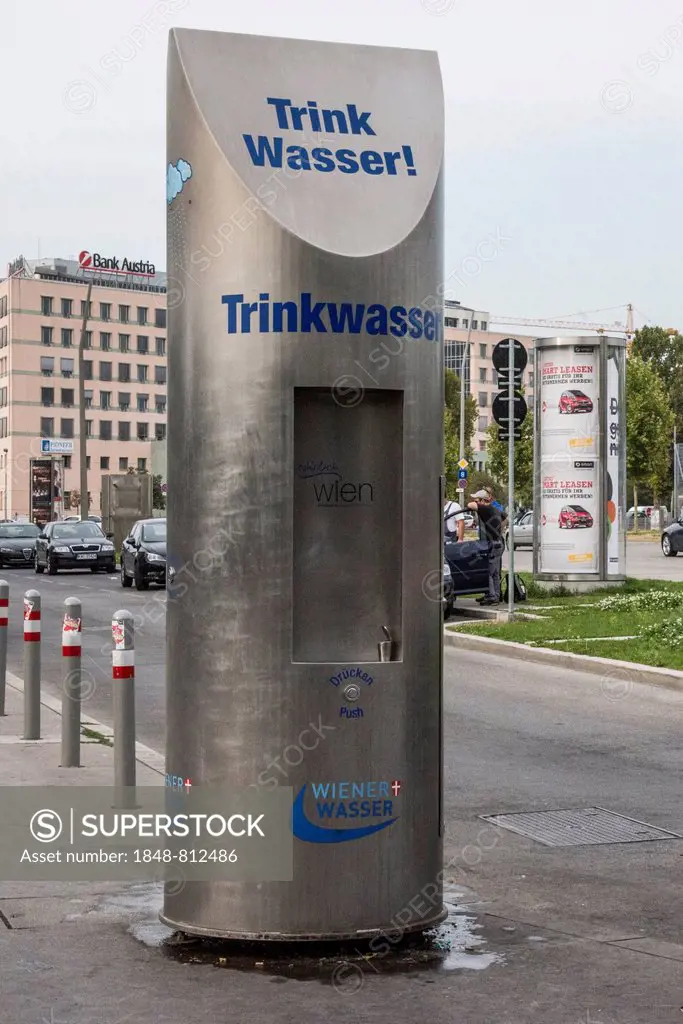 Public drinking water dispenser, Praterstern square, Vienna, Vienna State, Austria