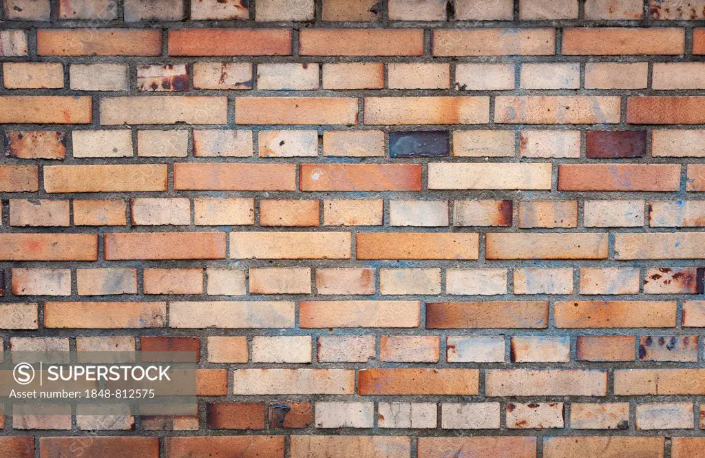 Brick wall, masonry, city centre, Frankfurt am Main, Hesse, Germany