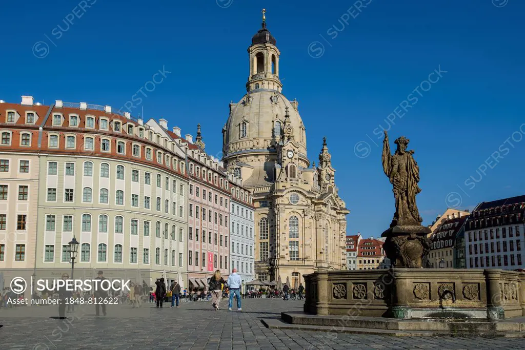 Dresden Frauenkirche church on Neumarkt square, Dresden, Saxony, Germany