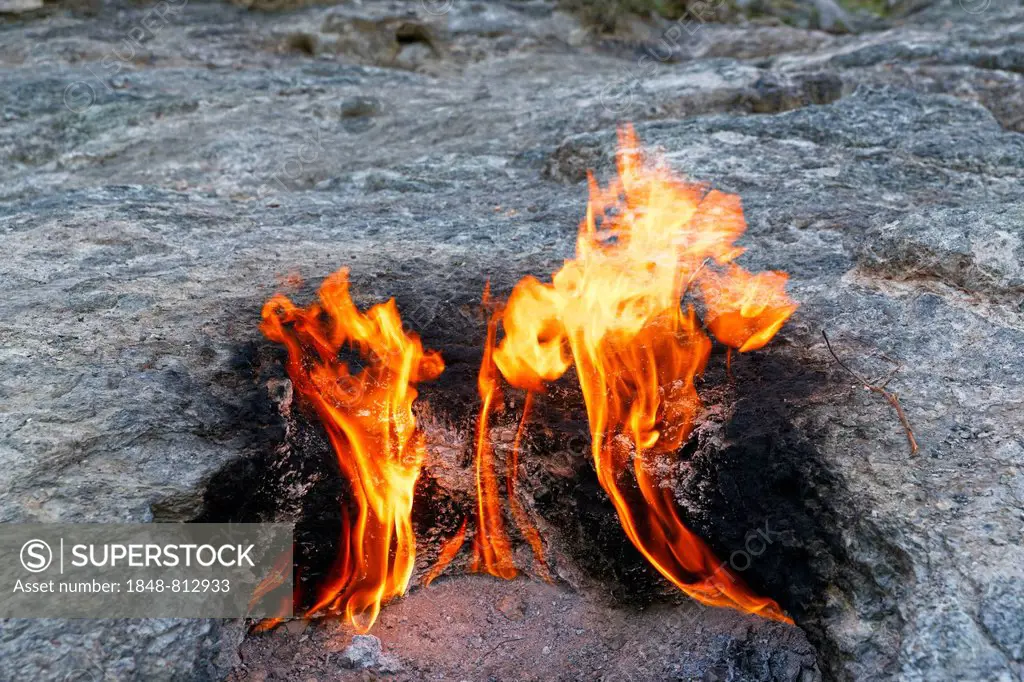 Eternal flames, Chimaira, Kemer, Lycia, Province of Antalya, Turkey