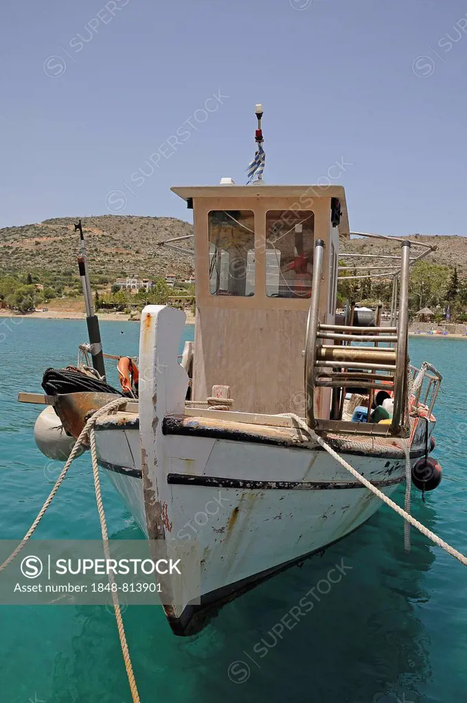 Fishing boat in the harbour, Georgioupolis, Crete, Greece
