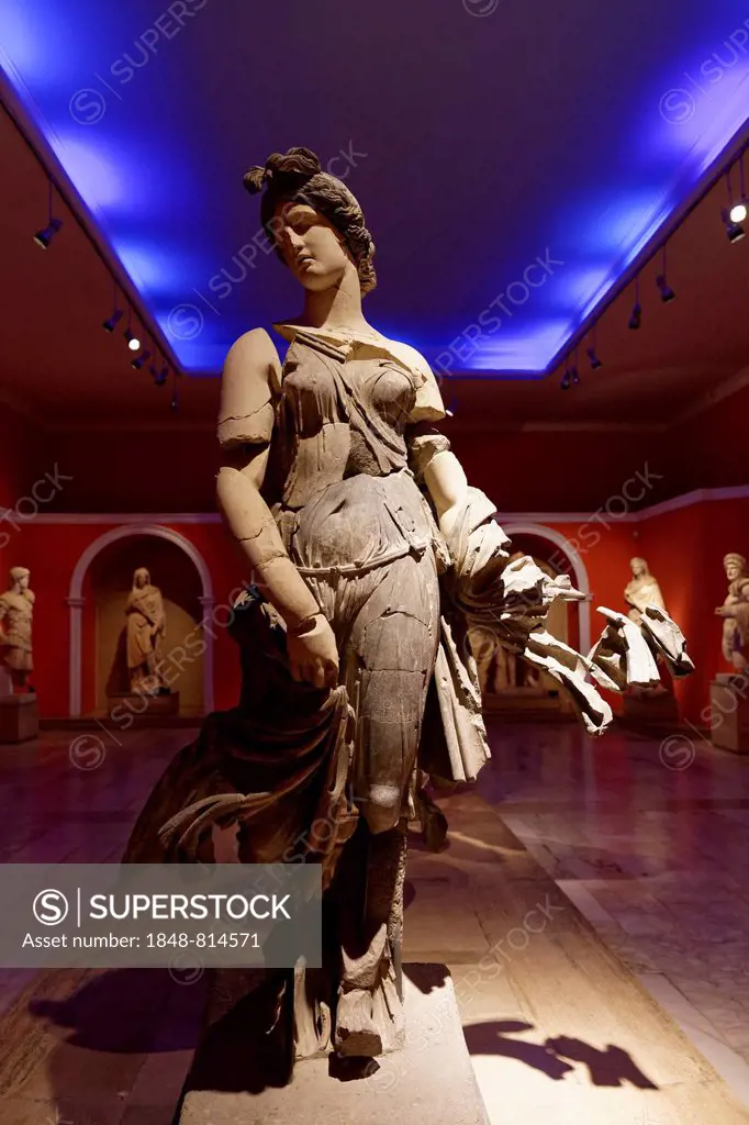 Archaeological Museum, marble statue of a dancing woman from Perge, 2nd century AD, Antalya, Antalya Province, Turkey