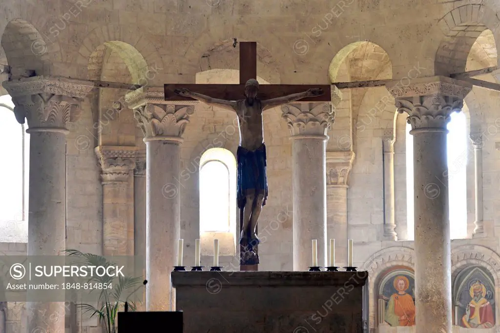 Choir, Abbey Church of Abbazia di Sant'Antimo, near Montalcino, Province of Siena, Tuscany, Italy