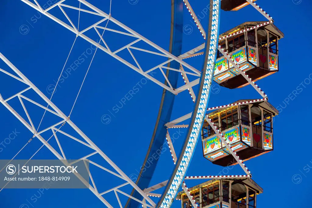 Ferris wheel gondolas, Oktoberfest, Munich, Upper Bavaria, Bavaria, Germany