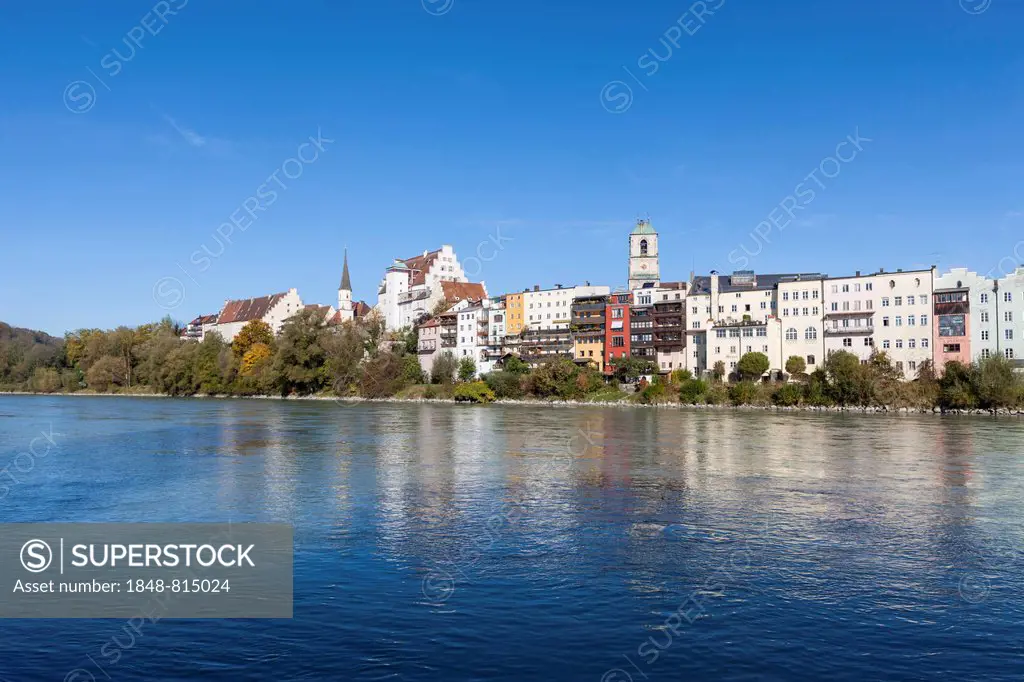 View of the town of Wasserburg am Inn, Weikertsham, Wasserburg a. Inn, Upper Bavaria, Bavaria, Germany