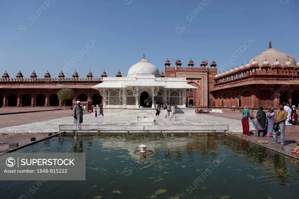 Jama Masjid Mosque, grave of Shaikh Alauddin Chisti, UNESCO World Cultural Heritage Site, Fatehpur Sikri, Uttar Pradesh, India