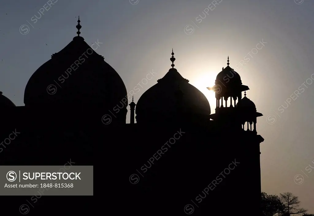 Three domes against the light, Taj Mahal, Agra, Uttar Pradesh, India