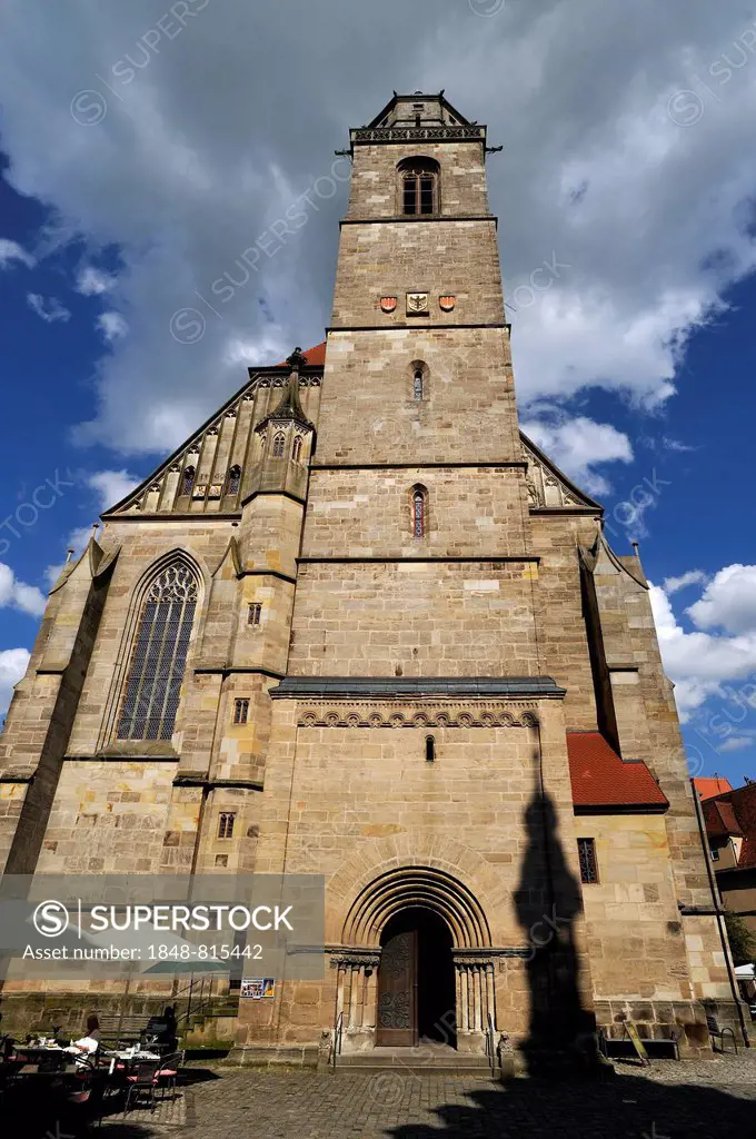 Minster of St. George, late Gothic three-naved hall church, completed in 1499, Dinkelsbühl, Middle Franconia, Bavaria, Germany