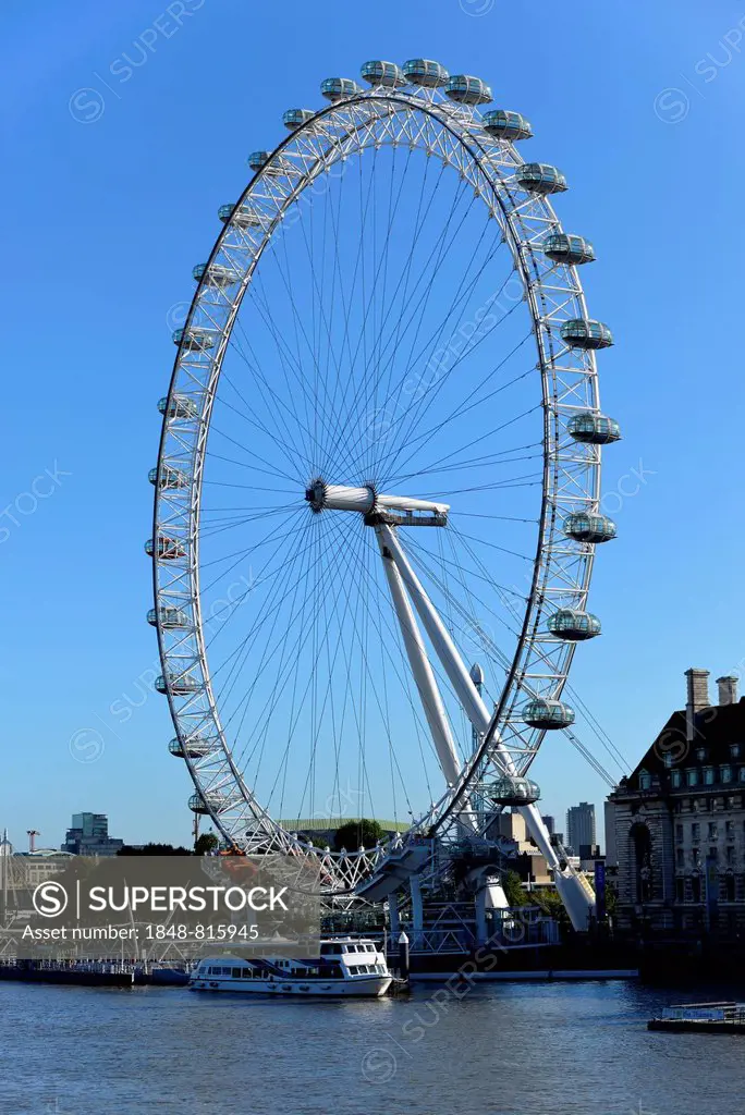 London Eye or Millennium Wheel, Ferris wheel on the River Thames, London, Greater London, England, United Kingdom