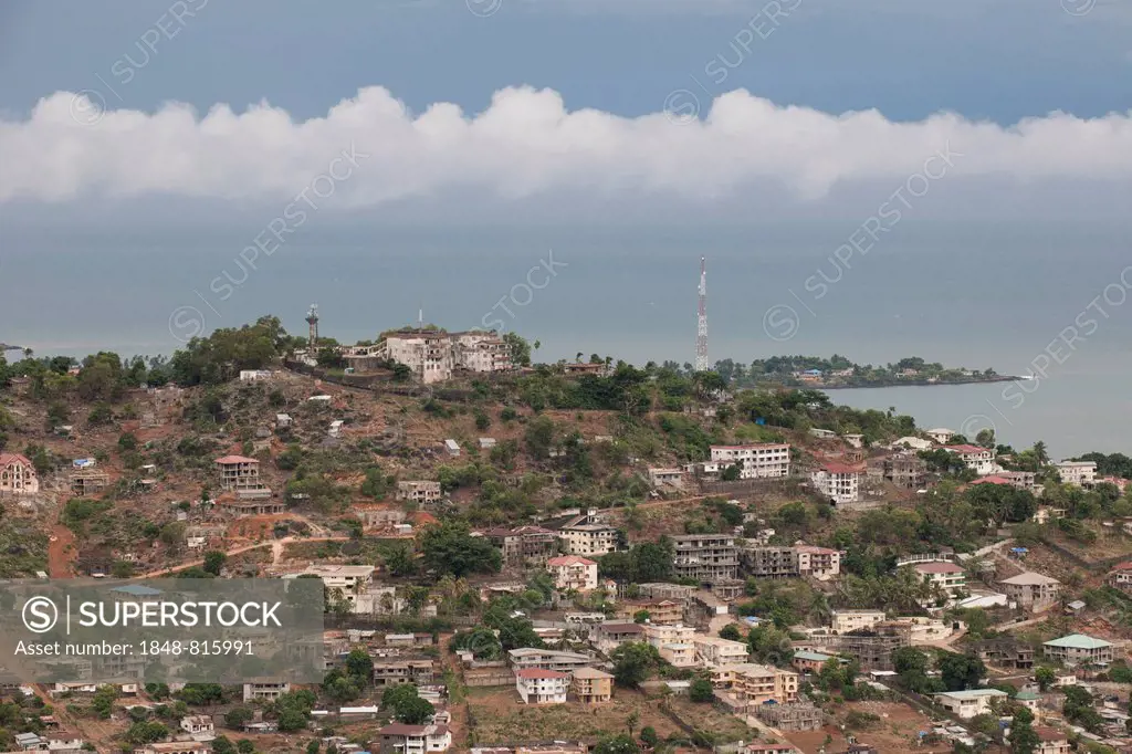 View over the Aberdeen Hill district, Freetown, Western Area, Sierra Leone