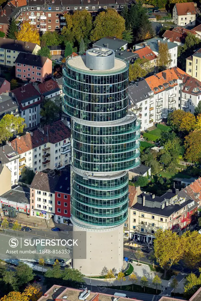 Aerial view, Exzenterhaus office tower, Bochum, Ruhr district, North Rhine-Westphalia, Germany