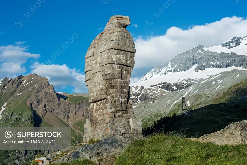 Simplon Eagle, landmark on Simplon Pass, Simplon, Valais Canton, Switzerland