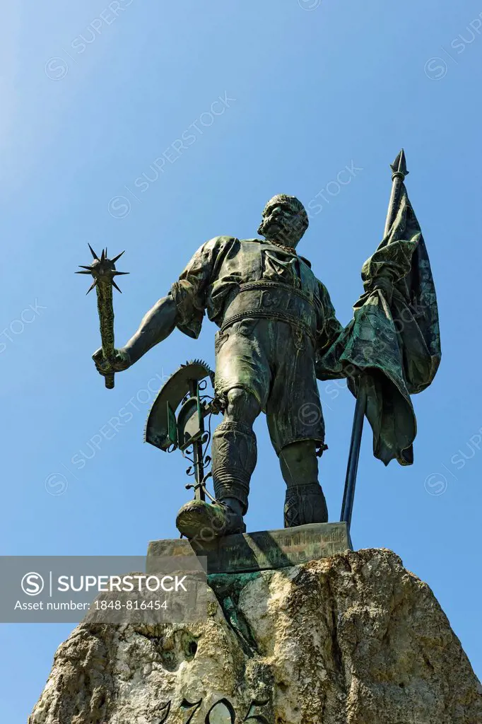 Statue Schmied von Kochel, Bavarian folk hero, Kochel am See, Bavaria, Germany
