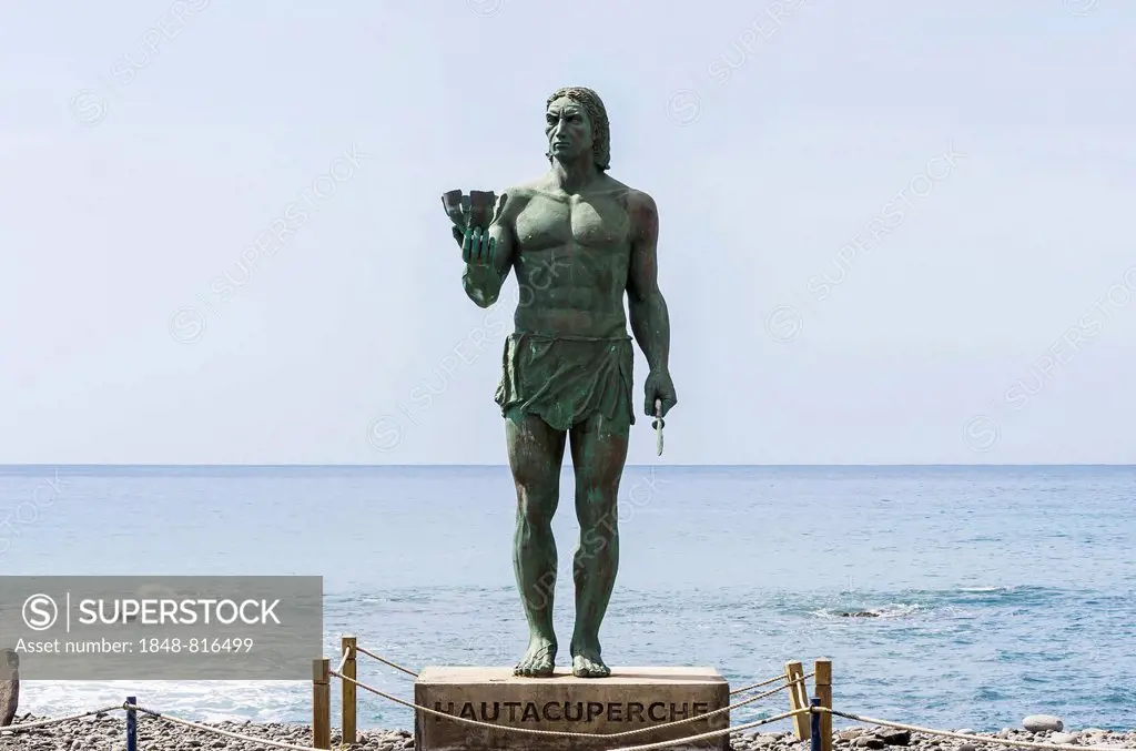 Statue of Hautacuperche in Valle Gran Rey, La Gomera, Canary Islands, Spain