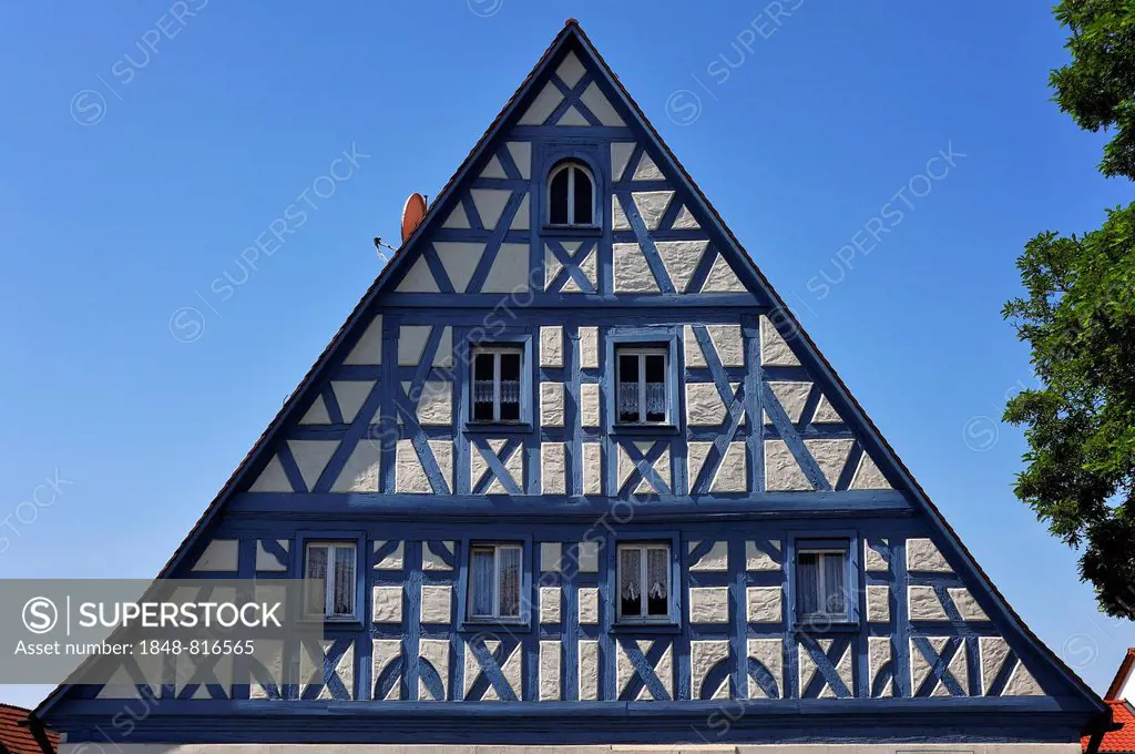 Old restored half-timbered house, Lower Franconia, Bavaria, Germany