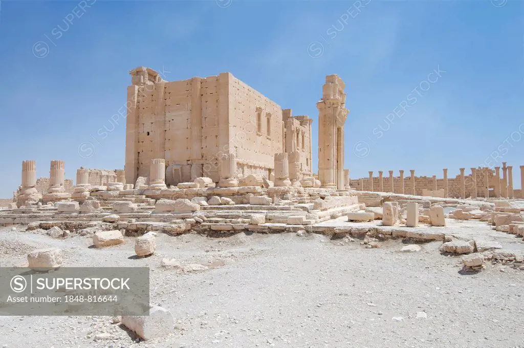 Ruins of the Temple of Bel in the ancient city of Palmyra, Palmyra, Tadmur, Palmyra District, Homs Governorate, Syria