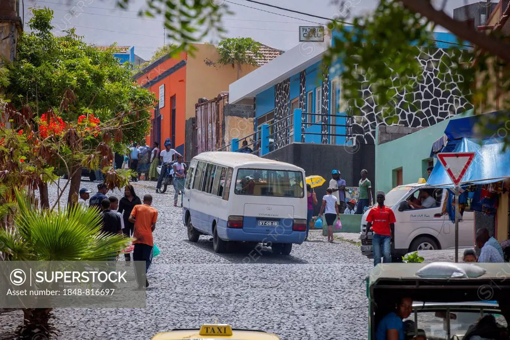 Street scene, Sío Filipe, Fogo island, Cape Verde