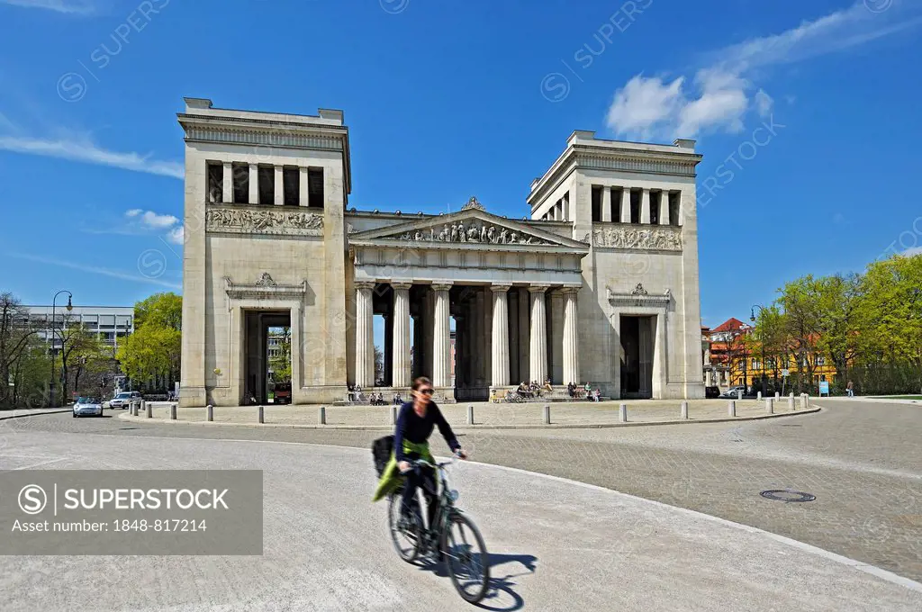 The Propylaea, a classical gatehouse on Koenigsplatz square, Munich, Bavaria, Germany