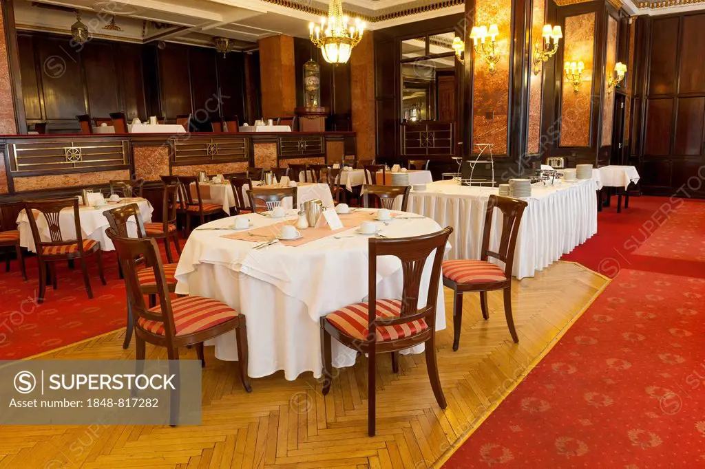 Breakfast room, Hotel Astoria, Budapest, Hungary