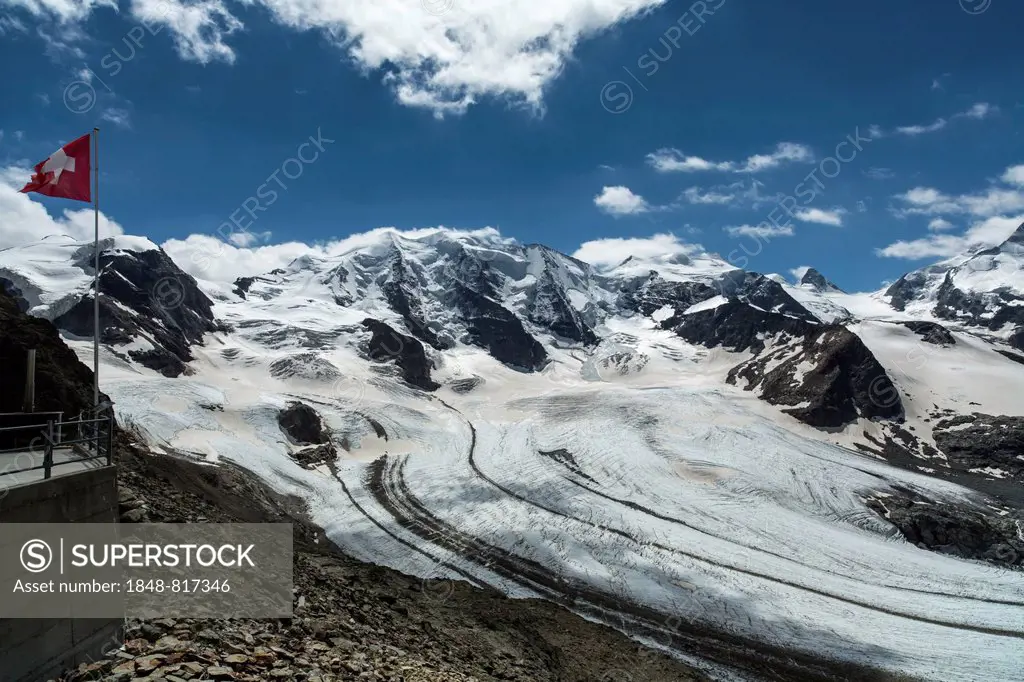 Pers Glacier or Vadret Pers on Piz Palue Mountain, Canton of Grisons, Switzerland