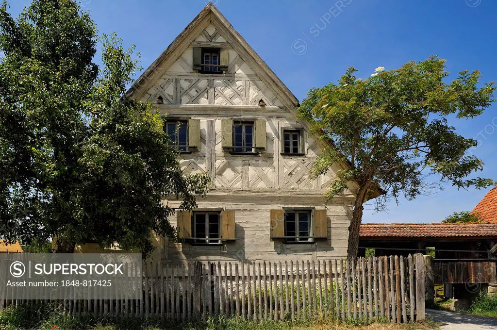 Farmhouse, built 1711, Franconian Open Air Museum, Bad Windsheim, Middle Franconia, Bavaria, Germany