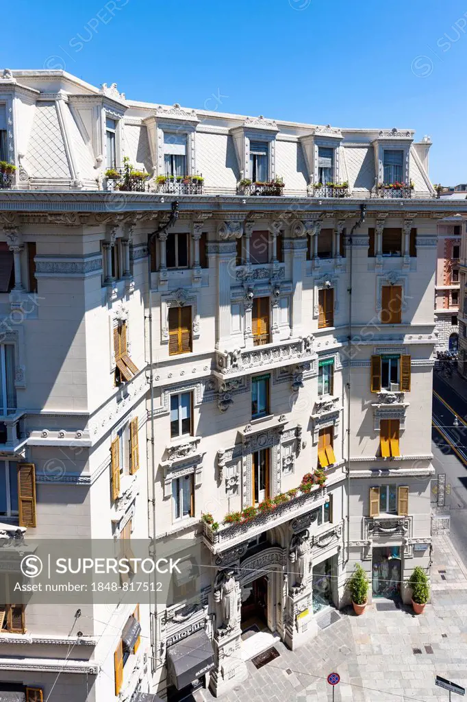 Historic building on Via XX Settembre, Genova, Liguria, Italy