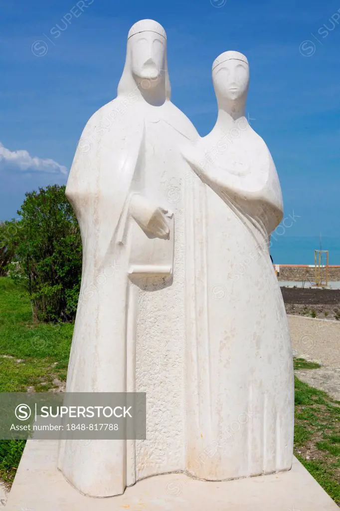 Statue of King Andrew I and his wife Anastasia of Kiev, Tihany, Lake Balaton, Veszprém County, Hungary