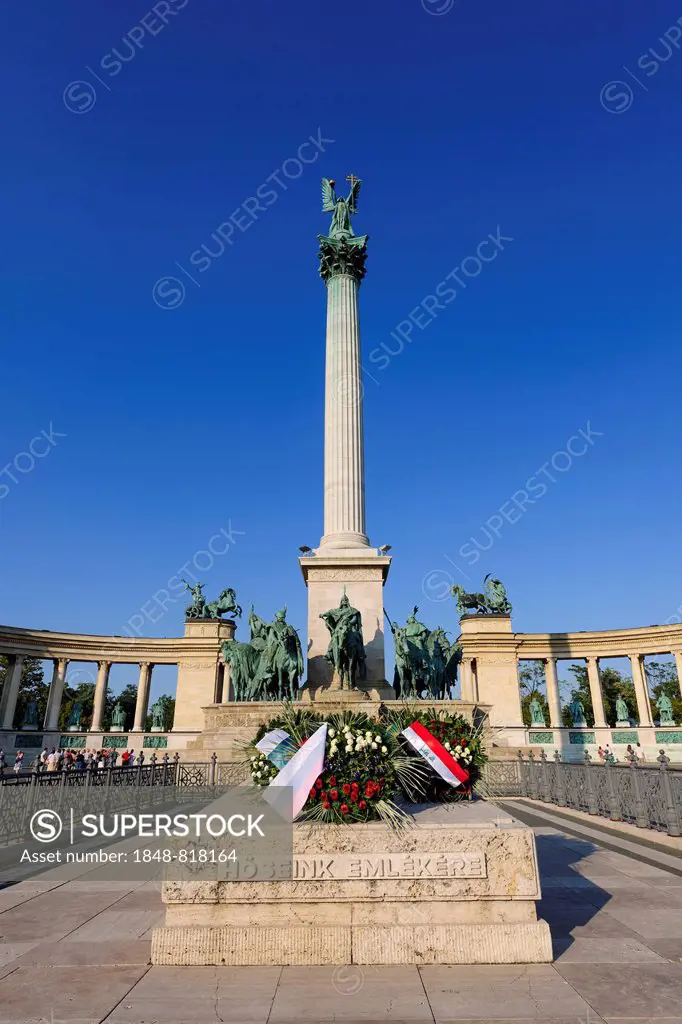 Millennium Monument on Heroes' Square, Budapest, Hungary