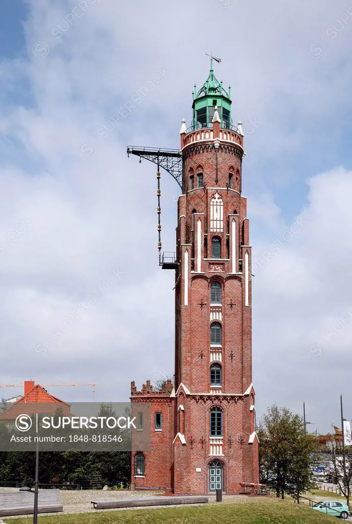 Bremerhaven lighthouse, Neuer Hafen harbour, Bremerhaven, Bremen, Germany