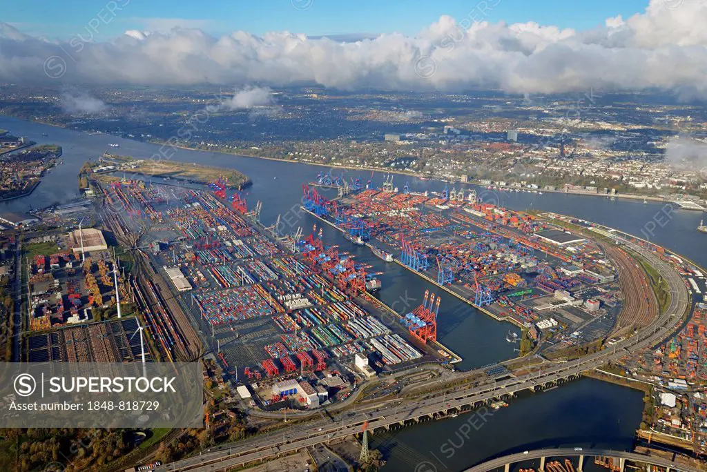 Eurogate container terminal and Burchardkai container terminal, Hamburg, Germany