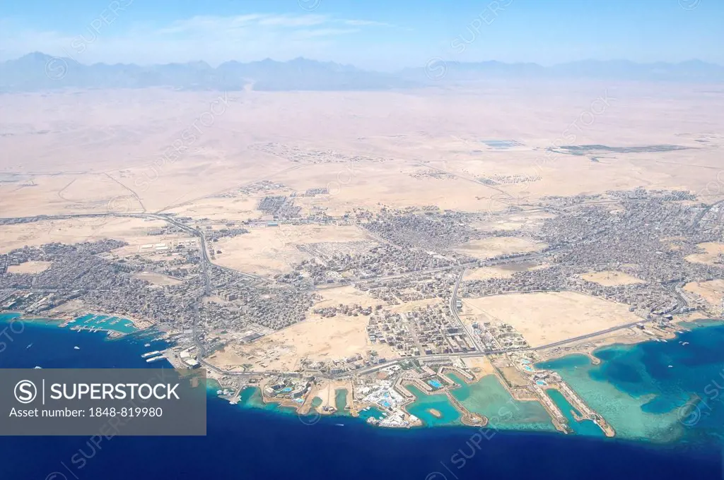 Aerial view, Hurghada, Red Sea, Egypt