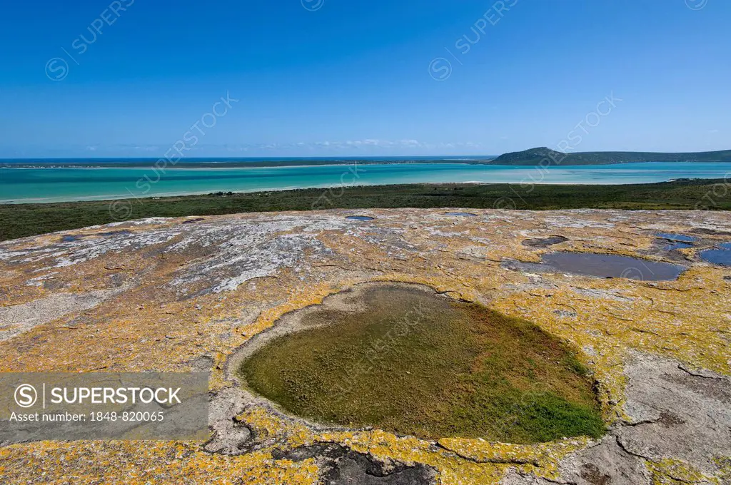 View from rocky outcrop over Langebaan lagoon, West Coast National Park, South Africa