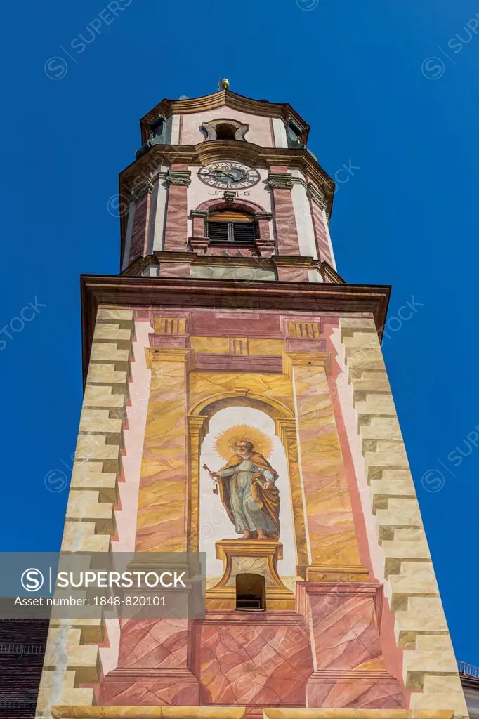 Church of St. Peter and Paul, Mittenwald, Upper Bavaria, Bavaria, Germany