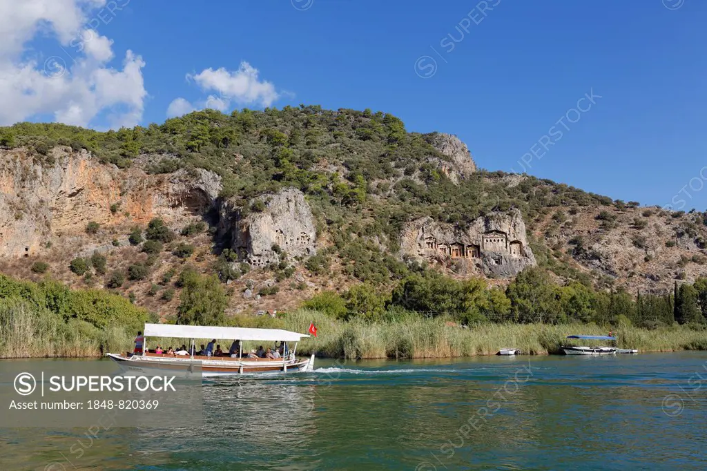 Rock Tombs of Kaunos, Dalyan, Mugla Province, Turkish Riviera or Turquoise Coast, Aegean, Turkey