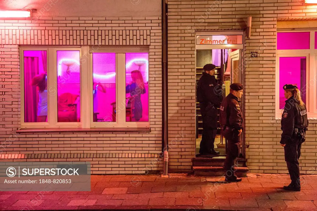 Police raid in the red light district, about 110 women and several punters had their details checked, 17 women were arrested for the time being, Flass...