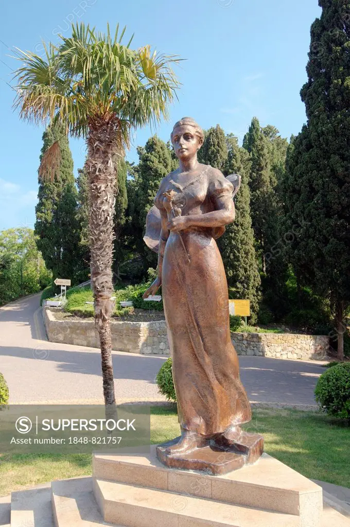 Bronze sculpture of Princess Gagarin, The Greater Yalta, Crimea, Ukraine