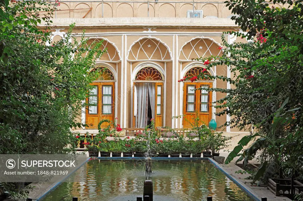 Courtyard of a former caravanserai, historic centre, Yazd, Yazd Province, Persia, Iran