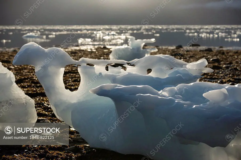 Ice formations, College Fjord, Prince William Sound, Alaska