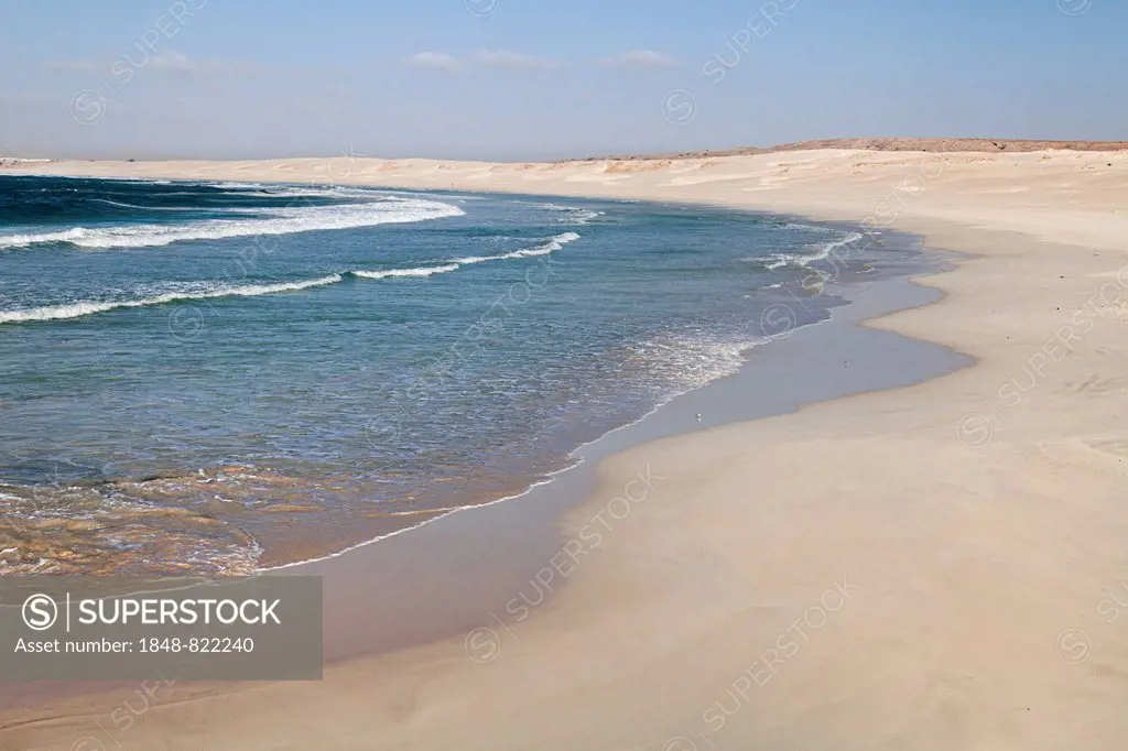 Dunes on the beach of Praia de Chaves, on the west coast of the island of Boa Vista, Cape Verde, Republic of Cabo Verde