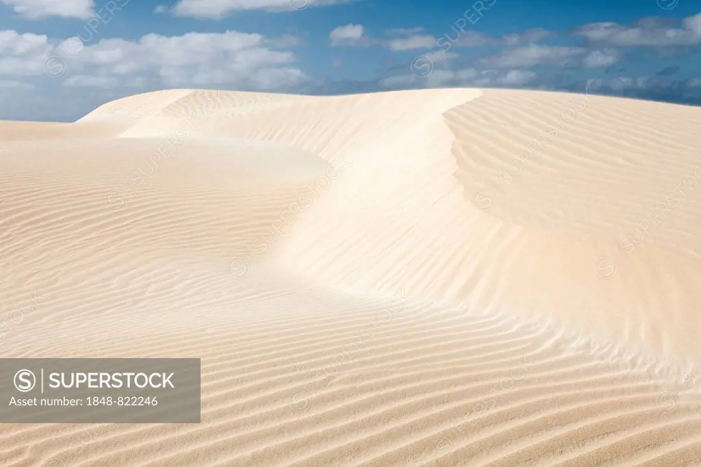 Sand dunes in the small desert Deserto Viana, island of Boa Vista, Cape Verde, Republic of Cabo Verde