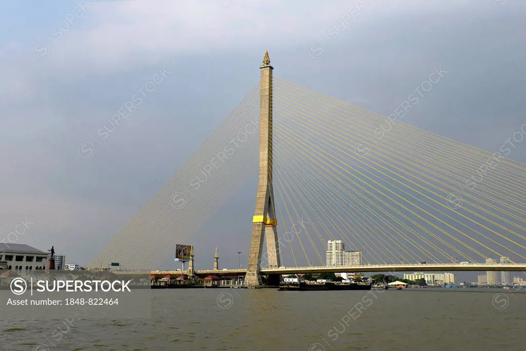 Rama VIII Bridge over the Chao Phraya River, Bangkok, Thailand