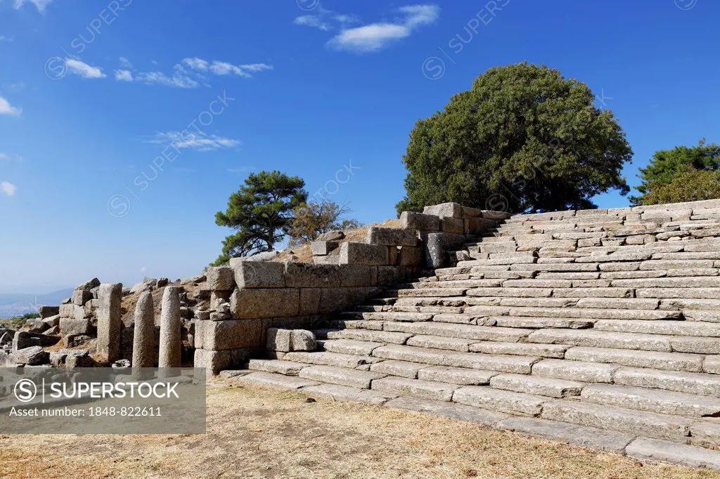 Outside staircase, antique sanctuary of Labranda or Labraunda near Milas, Mugla Province, Caria, Aegean, Turkey