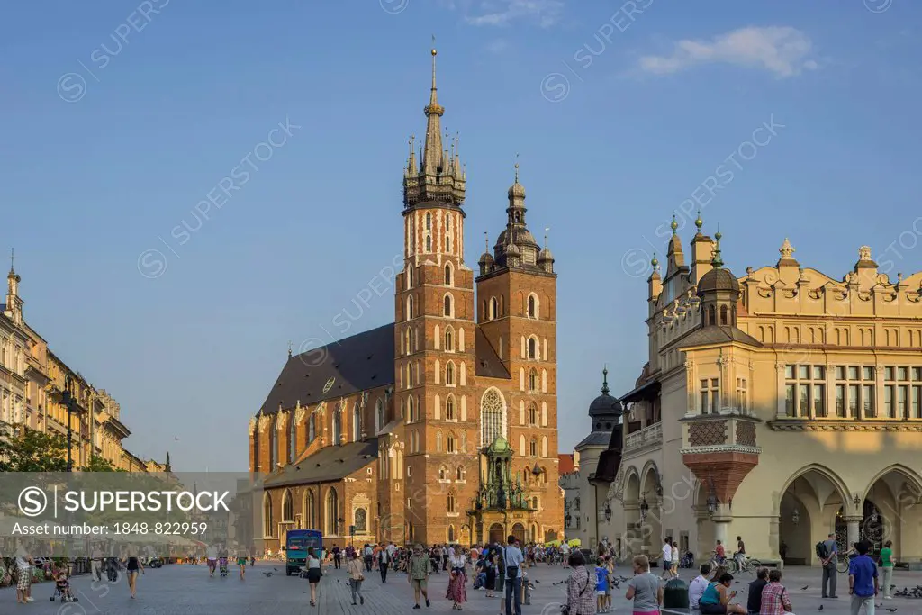Gothic St. Mary's Basilica, Stare Miasto old town, Kraków, Lesser Poland Voivodeship, Poland