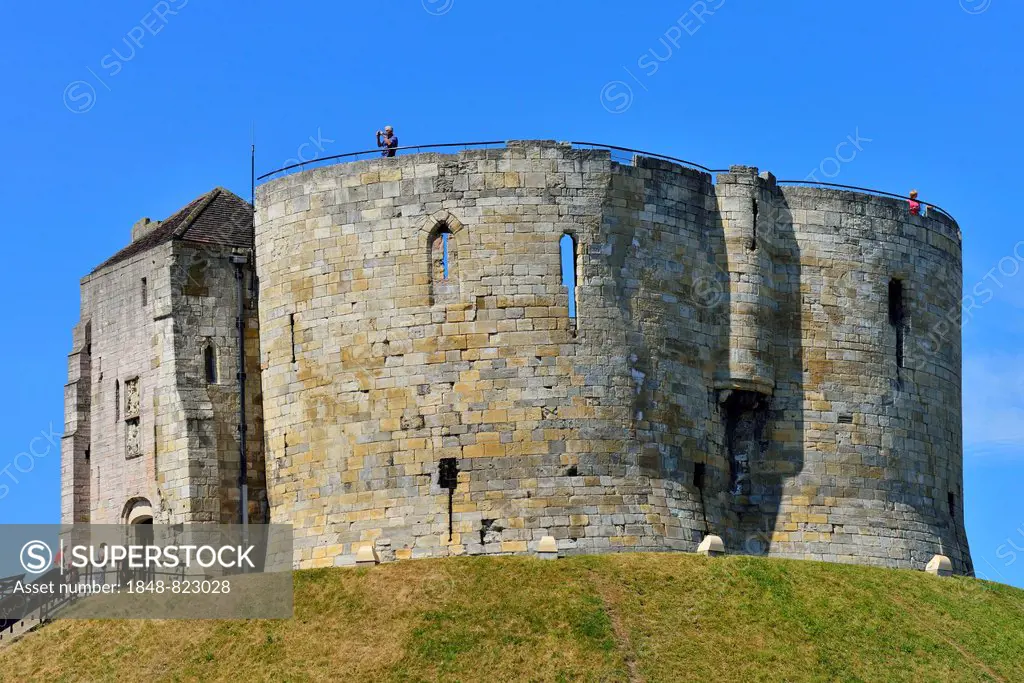 Clifford's Tower, the keep of York Castle, York, North Yorkshire, England, United Kingdom