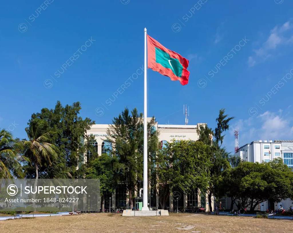 Flag of the Maldives, Malé, North Malé Atoll, Maldives