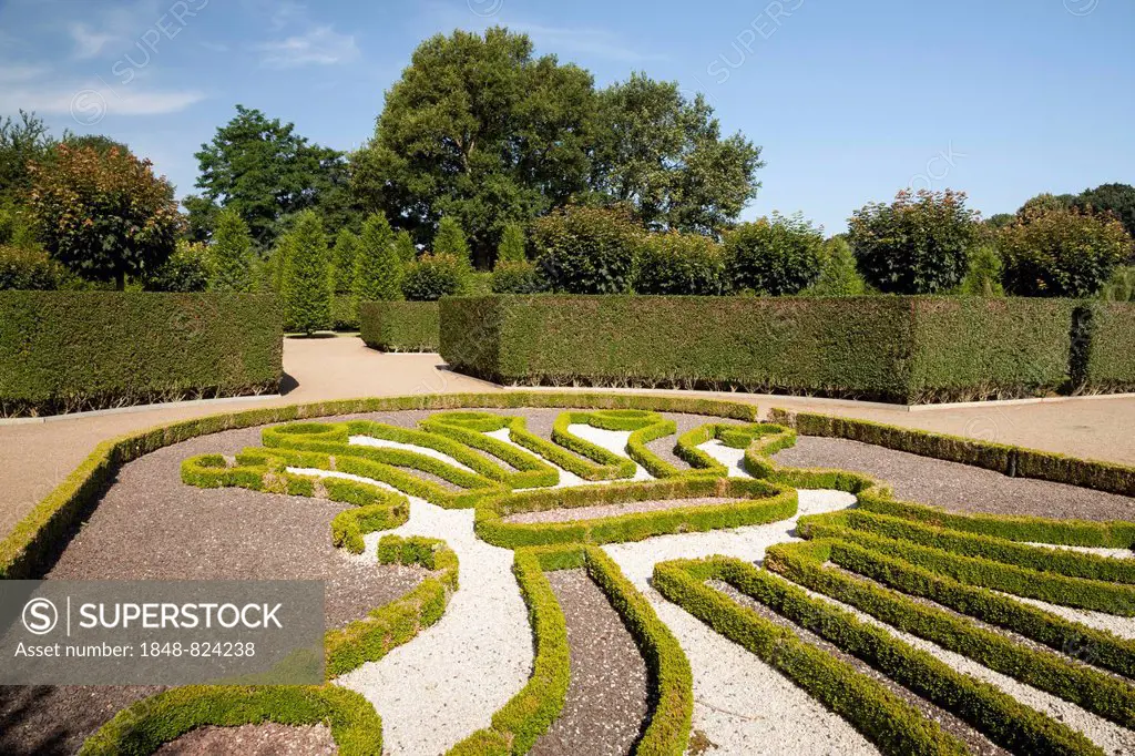 Terraced gardens, Kamp Abbey, Kamp-Lintfort, Lower Rhine, North Rhine-Westphalia, Germany
